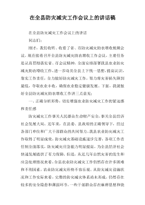 在全县防灾减灾工作会议上的讲话稿