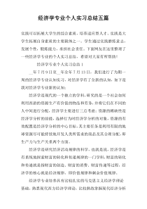 经济学专业个人实习总结五篇