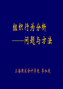 组织行为分析——问题与方法(1)