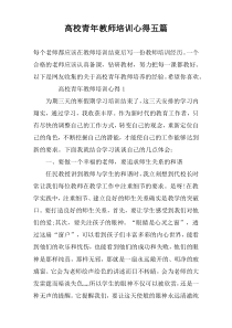 高校青年教师培训心得五篇