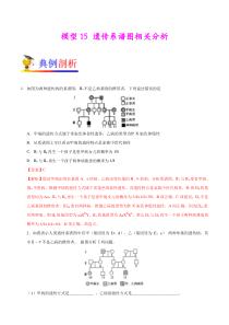 模型15 遗传系谱图相关分析-备战2018年高考生物之模型解题法(原卷版)