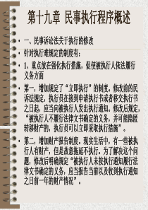 第十九章 民事执行程序概述