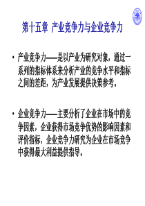 第十五章 产业竞争力与企业竞争力