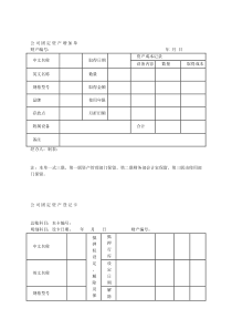 财务用常用表格