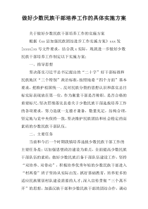 做好少数民族干部培养工作的具体实施方案