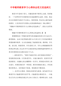 中学教师教育学习心得体会范文优选例文