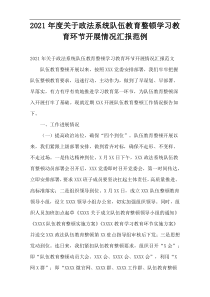 政法系统队伍教育整顿学习教育环节开展情况汇报范例