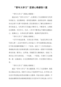 “青年大学习”团课心得感悟十篇