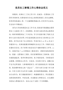 党员社工禁毒工作心得体会范文