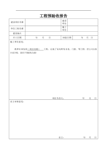 工程预验收报告