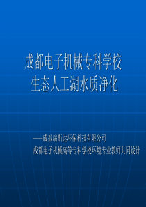 中航云岭高尔夫别墅人工湖水质处理意见