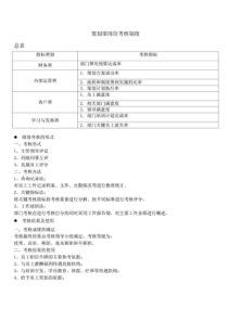 人力资源培训：策划部岗位考核制度