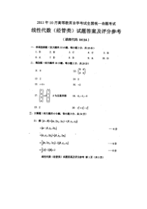 自学考试真题：11-10全国自考线性代数(经管类)答案