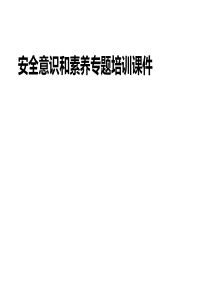 安全意识和素养专题培训课件