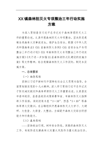 XX镇森林防灭火专项整治三年行动实施方案