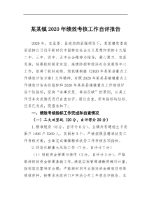 某镇2020年绩效考核工作自评报告