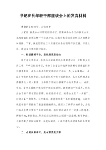 书记在县年轻干部座谈会上的发言材料