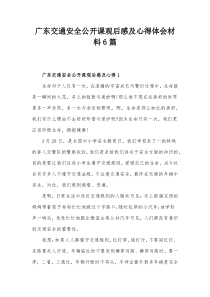 广东交通安全公开课观后感及心得体会材料6篇