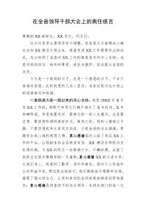 在全县领导干部大会上的离任感言