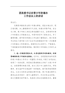 团县委书记在青少年防溺水工作会议上的讲话