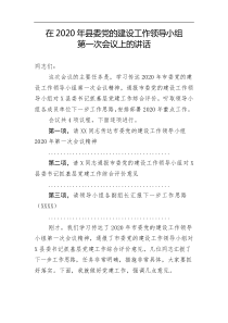 在2021年县委党的建设工作领导小组第一次会议上的讲话