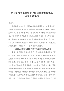 在XX市乡镇领导班子换届工作电视电话会议上的讲话