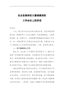 在全县森林防火暨城镇消防工作会议上的讲话