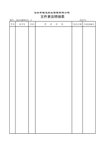 文件更改明细表