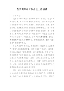 在公司年中工作会议上的讲话