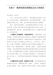 在第十一批科技镇长团派驻会议上的讲话