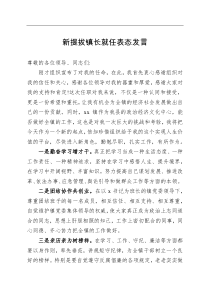 新提拔镇长就任表态发言