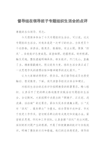 督导组在领导班子专题组织生活会的点评