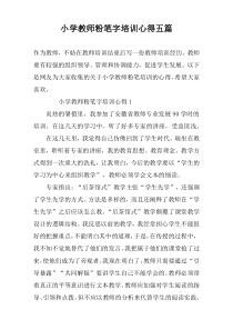 小学教师粉笔字培训心得五篇