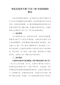 市机关党员干部下沉一线长效机制的意见