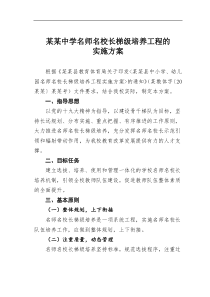 某中学名师名校长梯级培养工程的实施方案