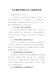 发言在乡镇作风建设大会上的表态发言