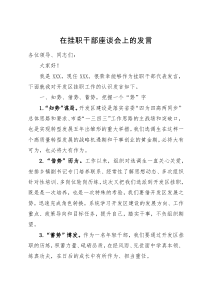 在挂职干部座谈会上的发言