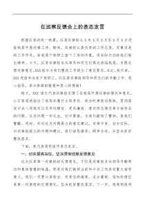 表态发言在巡察反馈会上的表态发言