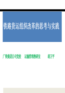 铁路货运组织改革523胡卫平