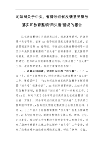 司法局关于中央省督导组省反馈意见整改落实和教育整顿回头看情况的报告