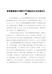 派出所教育整顿查纠问题环节专题组织生活会情况汇报