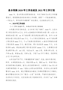 计划县水利局202x年工作总结及2021年工作计划