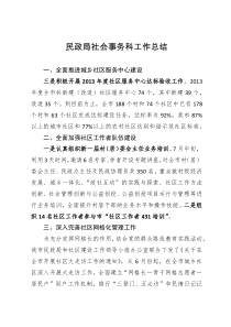 民政局社会事务科工作总结