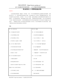 职业经理人十项管理技能训练