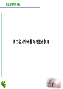 高频电子511顶岗实习安全教育与规章制度