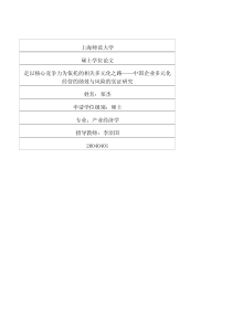 走以核心竞争力为依托的相关多元化之路——中国企业多元化经营的