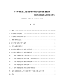 中小零售超市人力资源管理存在的问题及对策调查报告