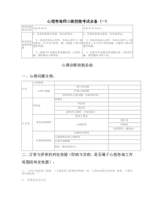 心理咨询师三级技能考试必备一