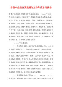 市委产业经济发展规划工作年度总结报告