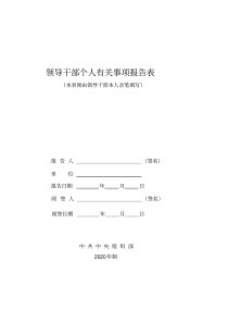 个人报告表